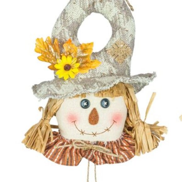 🎃 Rustic Autumn Scarecrow Head Decorations (Set of 2) - Picture 2 of 3